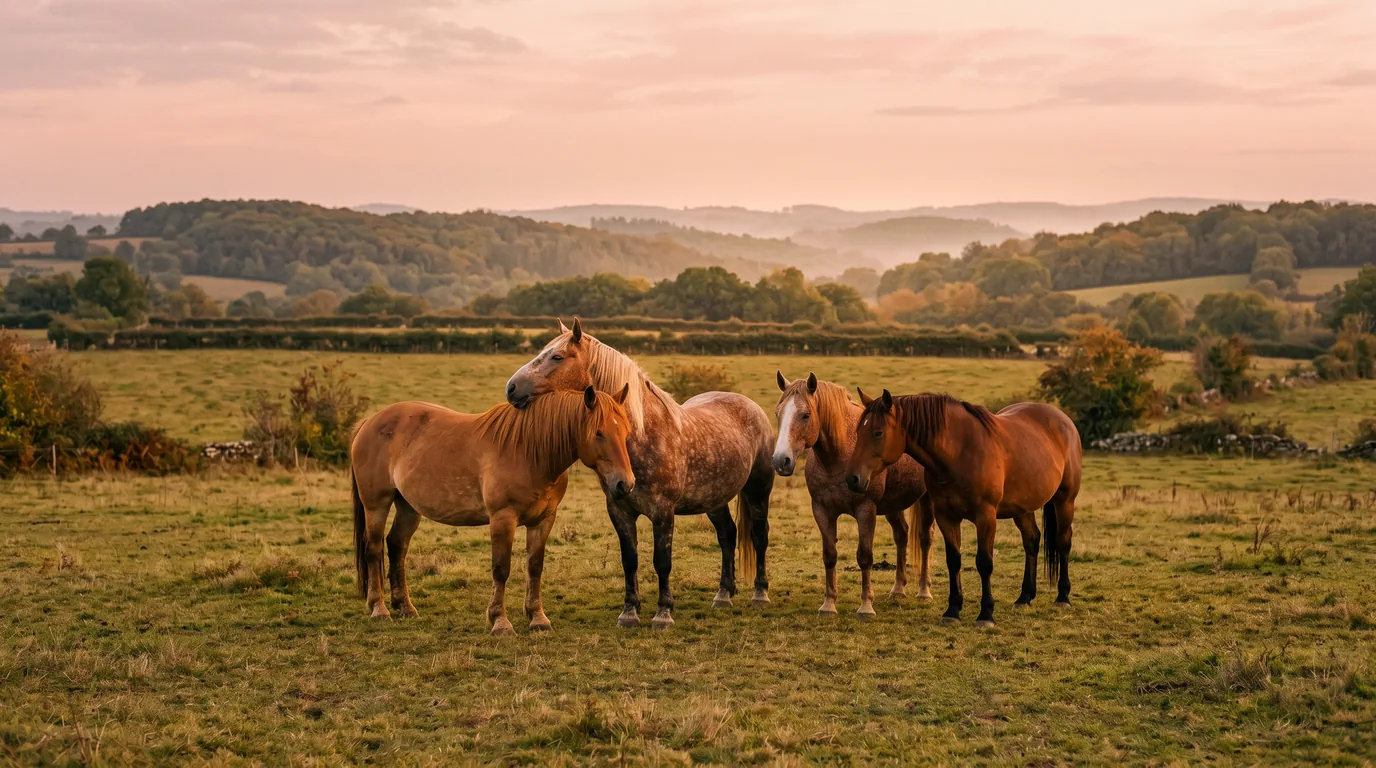 Les chevaux du Centre équestre d'Égletons en liberté, Corrèze